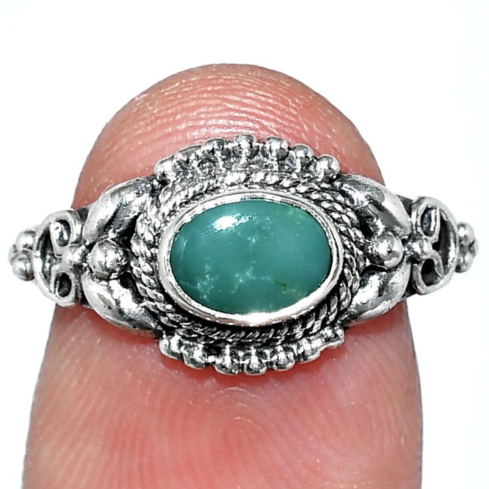 Natural Rare Turquoise Nevada Aztec Mt Ring size-7 SDR242749 R-1286, 7x5 mm