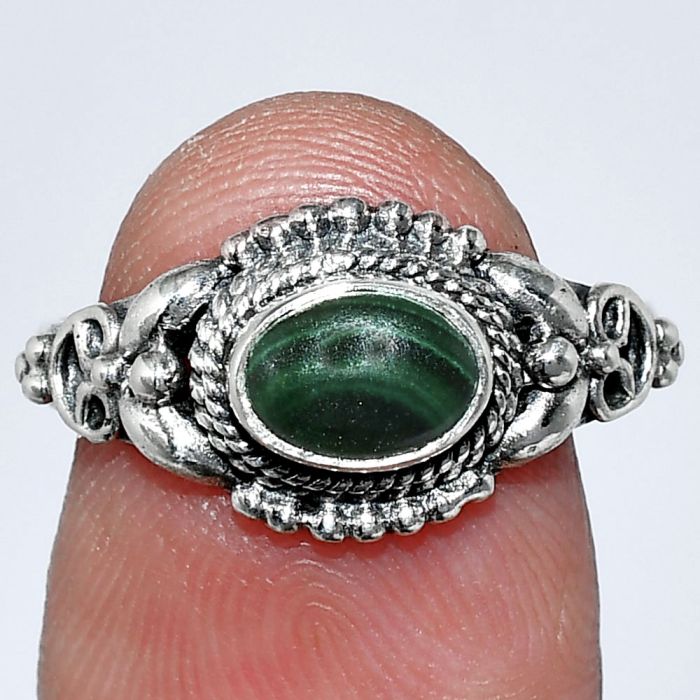 Malachite Eye Ring size-7 SDR242752 R-1286, 7x5 mm