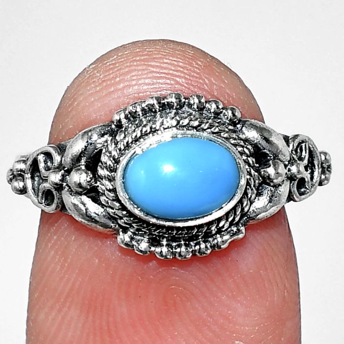 Sleeping Beauty Turquoise Ring size-7 SDR242757 R-1286, 7x5 mm