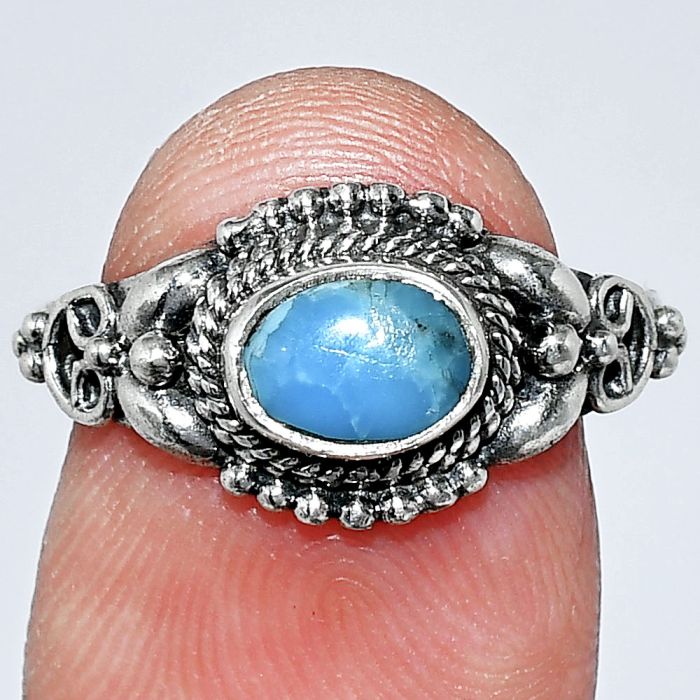 Natural Turquoise Morenci Mine Ring size-7 SDR242762 R-1286, 7x5 mm