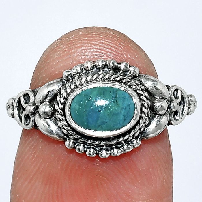 Azurite Chrysocolla Ring size-7 SDR242797 R-1286, 7x5 mm