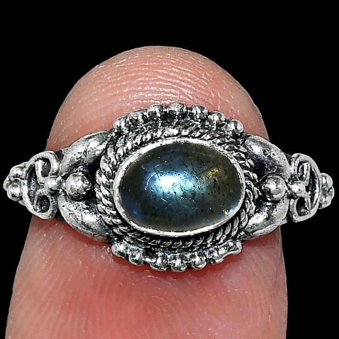 Blue Fire Labradorite Ring size-7 SDR242821 R-1286, 7x5 mm