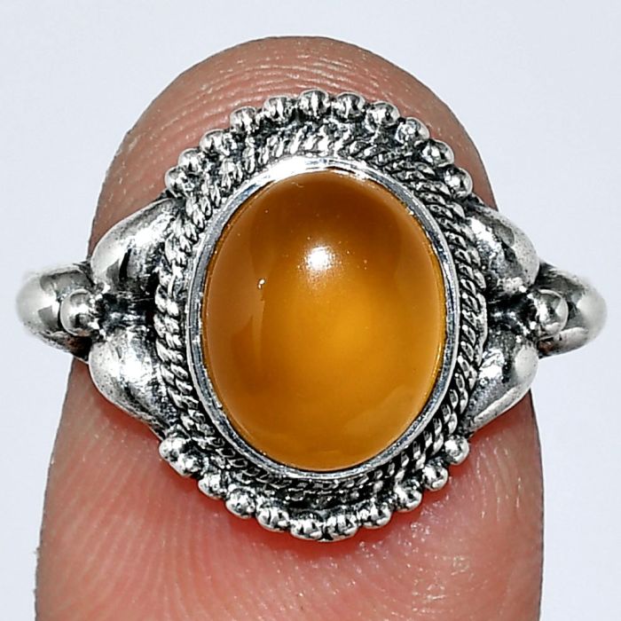 Yellow Onyx Ring size-8.5 SDR242875 R-1286, 8x10 mm