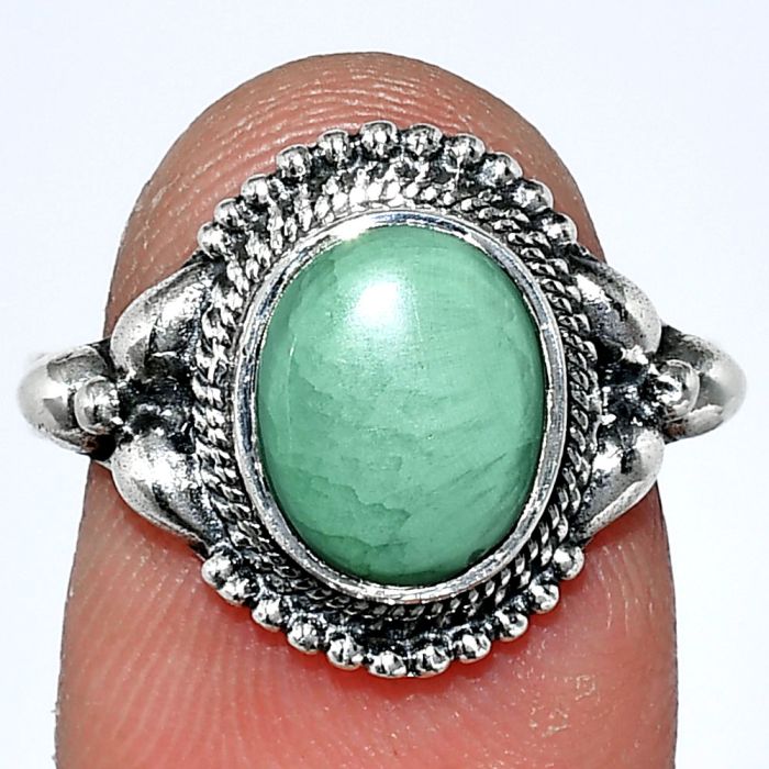 Variscite Ring size-8.5 SDR242885 R-1286, 8x10 mm