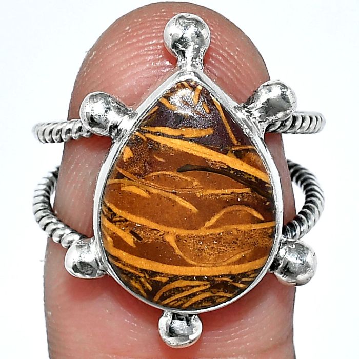 Coquina Fossil Jasper Ring size-7 SDR242916 R-1268, 12x16 mm