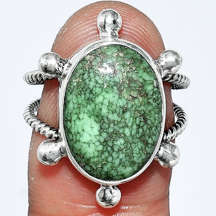 Lucky Charm Tibetan Turquoise Ring size-7.5 SDR242917 R-1268, 12x17 mm