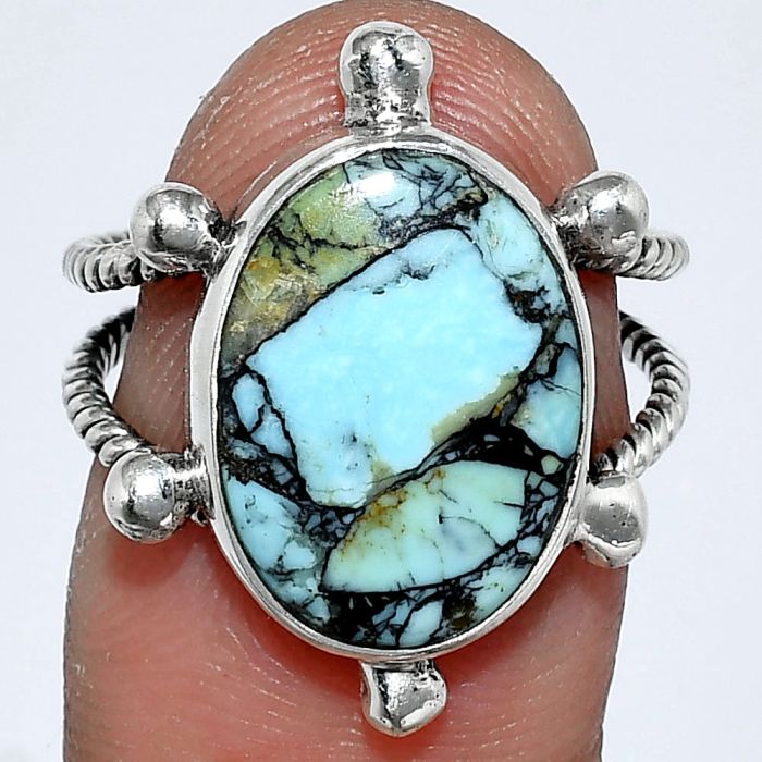 Lucky Charm Tibetan Turquoise Ring size-7 SDR242921 R-1268, 12x16 mm