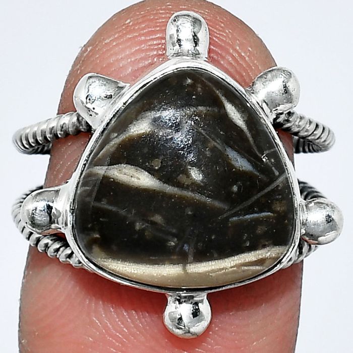 Bat Cave Jasper Ring size-7.5 SDR242926 R-1268, 14x14 mm