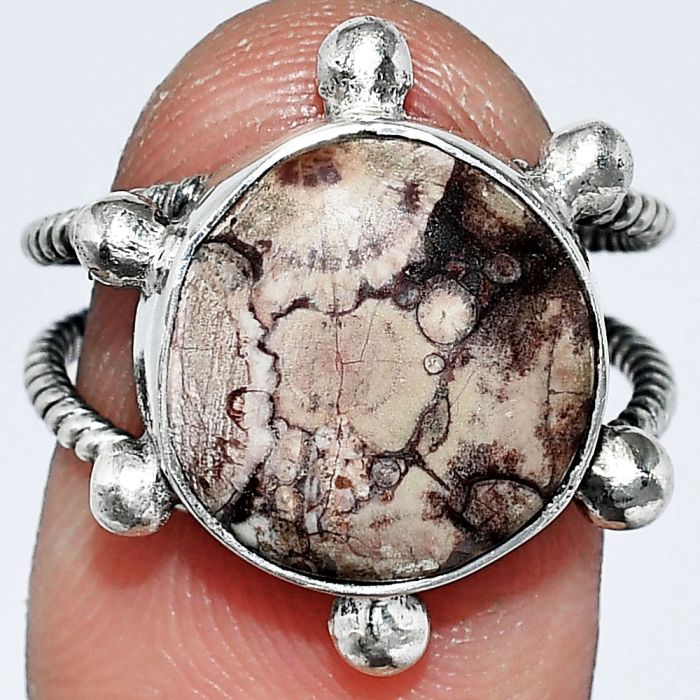 Mexican Bird Eye Ring size-7 SDR242931 R-1268, 13x13 mm