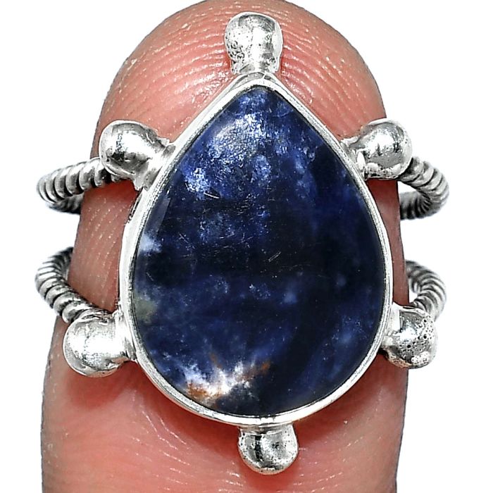 Sodalite Ring size-7 SDR242933 R-1268, 12x16 mm