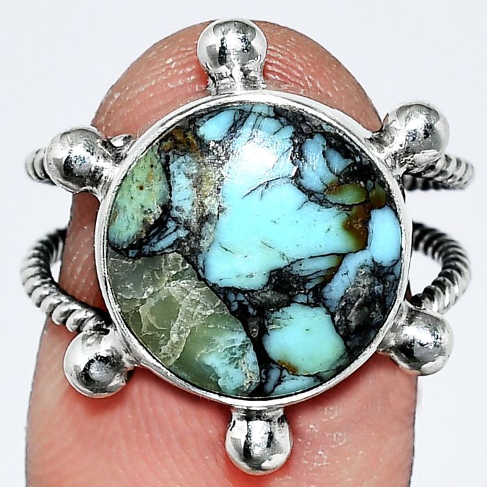 Lucky Charm Tibetan Turquoise Ring size-7.5 SDR242942 R-1268, 13x13 mm