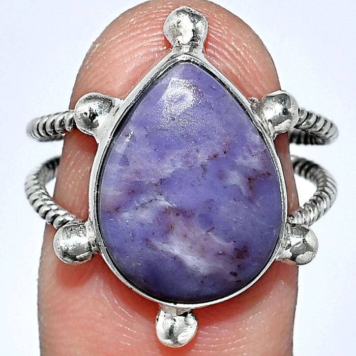 Lavender Jade Ring size-8.5 SDR242944 R-1268, 12x16 mm