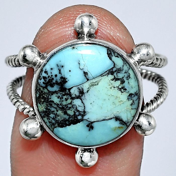 Lucky Charm Tibetan Turquoise Ring size-9 SDR242947 R-1268, 13x13 mm