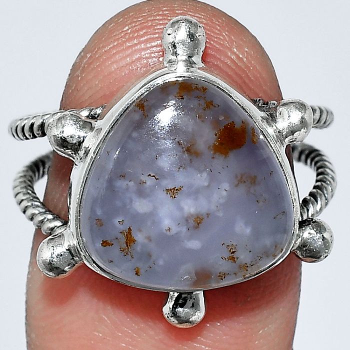 Robinson Ranch Plume Agate Ring size-8.5 SDR242952 R-1268, 14x14 mm