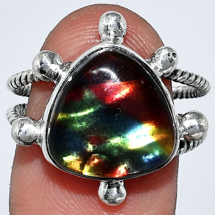 Dichroic Glass Ring size-8.5 SDR242962 R-1268, 13x13 mm