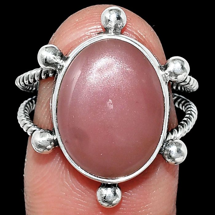 Guava Quartz Ring size-8 SDR242964 R-1268, 12x16 mm