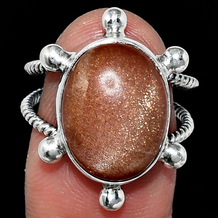 Sunstone Ring size-7.5 SDR242966 R-1268, 12x16 mm