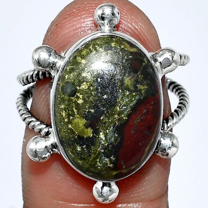 Dragon Blood Stone Ring size-8 SDR243002 R-1268, 12x17 mm