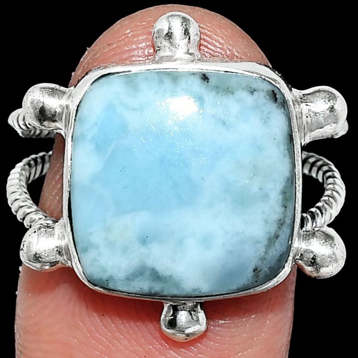 Larimar (Dominican Republic) Ring size-9 SDR243013 R-1268, 14x14 mm