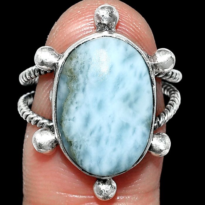 Larimar (Dominican Republic) Ring size-8 SDR243014 R-1268, 12x17 mm