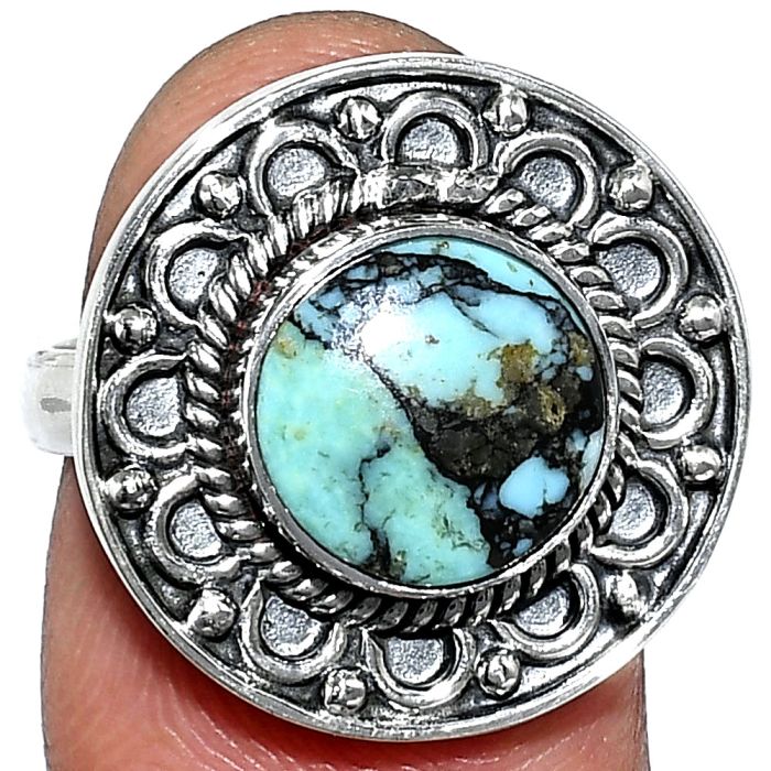 Lucky Charm Tibetan Turquoise Ring size-7 SDR243077 R-1256, 10x10 mm