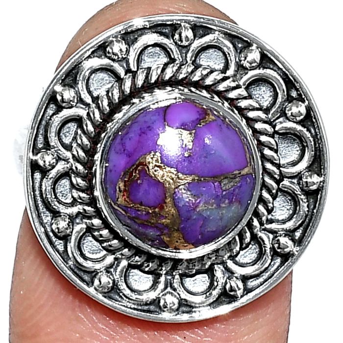 Copper Purple Turquoise Ring size-7 SDR243089 R-1256, 9x9 mm