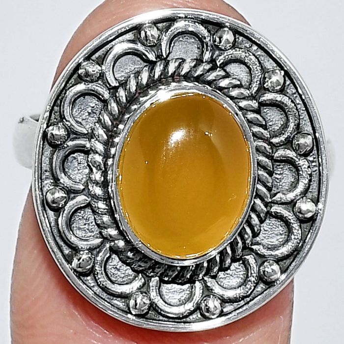 Yellow Onyx Ring size-8 SDR243092 R-1256, 8x10 mm