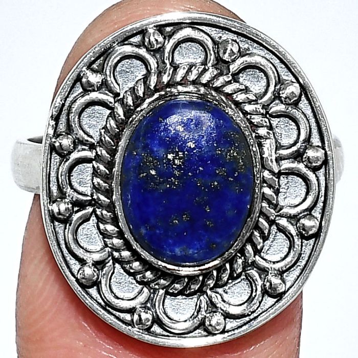 Lapis Lazuli Ring size-8 SDR243102 R-1256, 8x10 mm