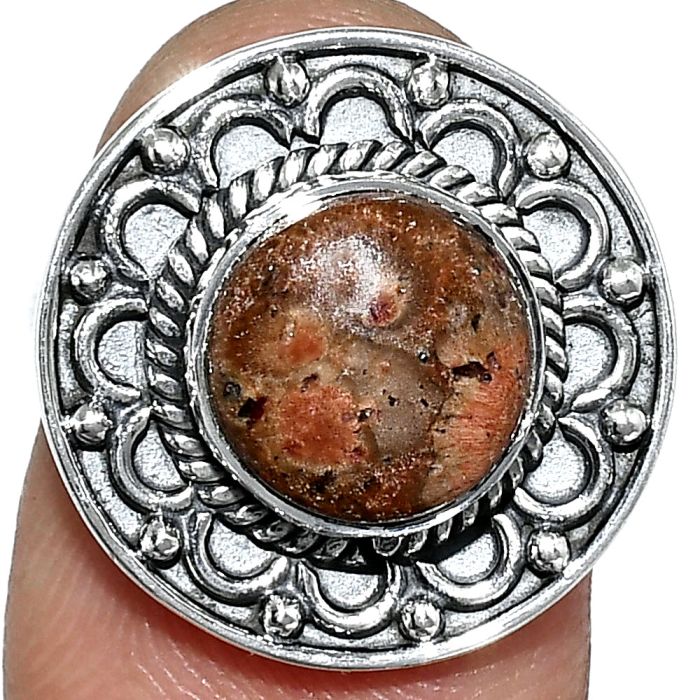 Poppy Jasper Ring size-6 SDR243105 R-1256, 9x9 mm