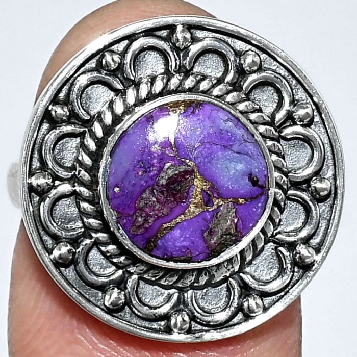 Copper Purple Turquoise Ring size-6 SDR243125 R-1256, 9x9 mm