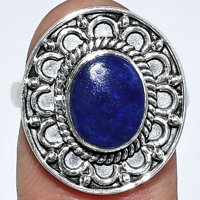 Lapis Lazuli Ring size-7.5 SDR243134 R-1256, 8x10 mm