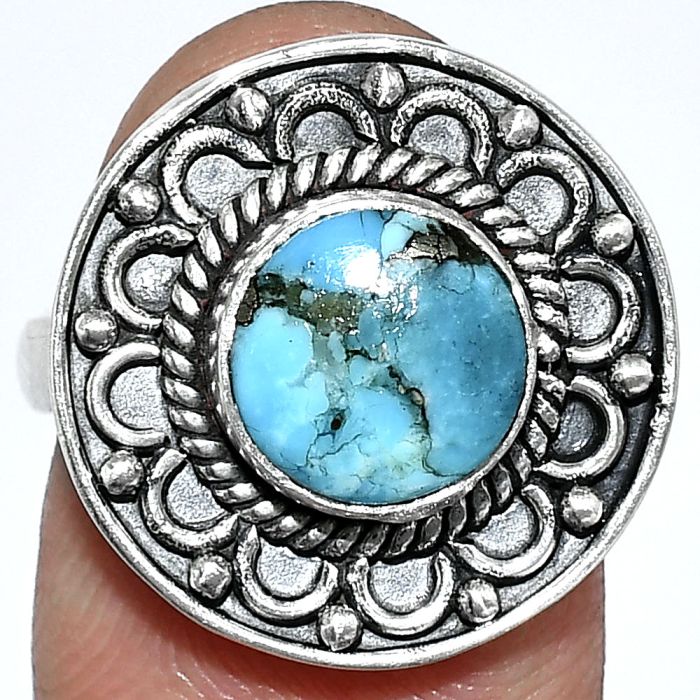 Kingman Turquoise With Pyrite Ring size-8 SDR243139 R-1256, 9x9 mm