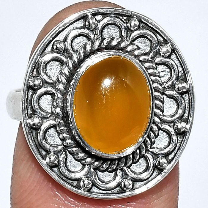 Yellow Onyx Ring size-8 SDR243140 R-1256, 8x10 mm