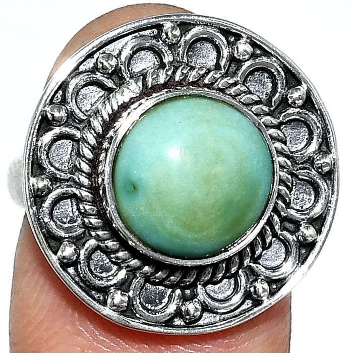 Natural Rare Turquoise Nevada Aztec Mt Ring size-6.5 SDR243143 R-1256, 10x10 mm