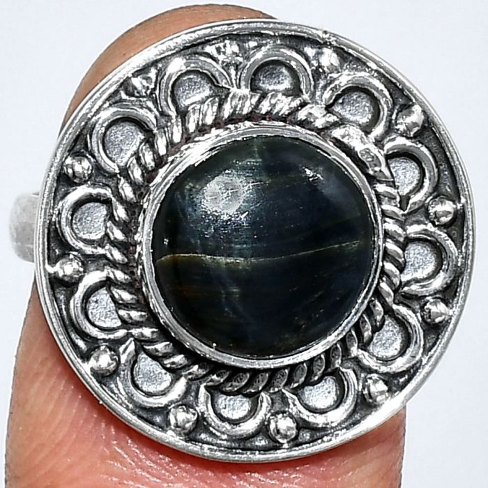 Blue Tiger Eye Ring size-7 SDR243148 R-1256, 10x10 mm