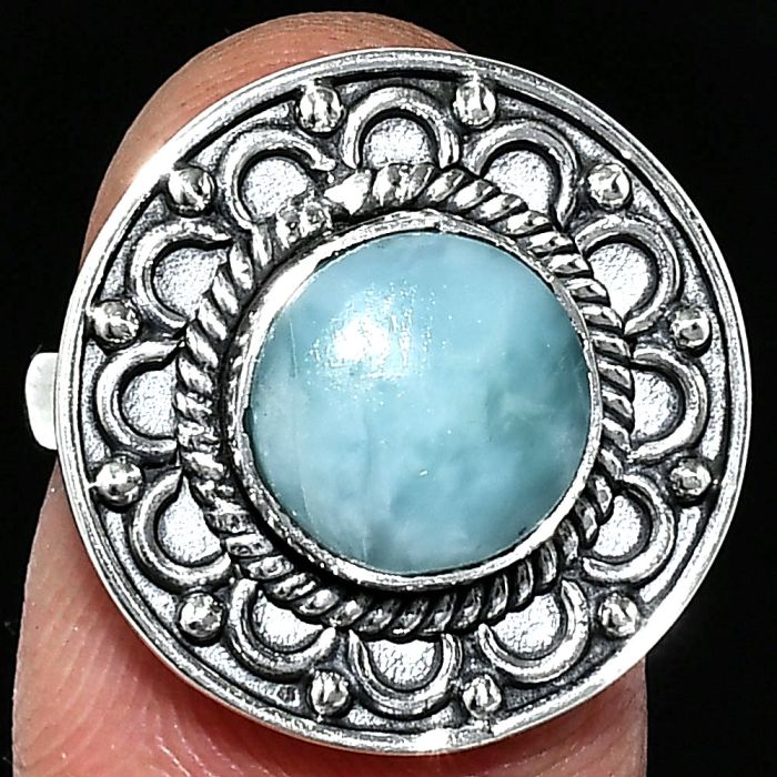 Larimar (Dominican Republic) Ring size-6 SDR243152 R-1256, 9x9 mm