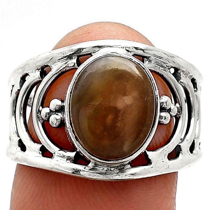 Orange Aventurine Ring size-8 SDR243174 R-1379, 9x11 mm