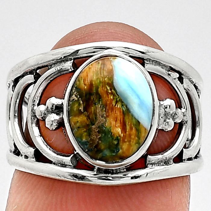 Spiny Oyster Turquoise Ring size-6 SDR243175 R-1379, 8x10 mm