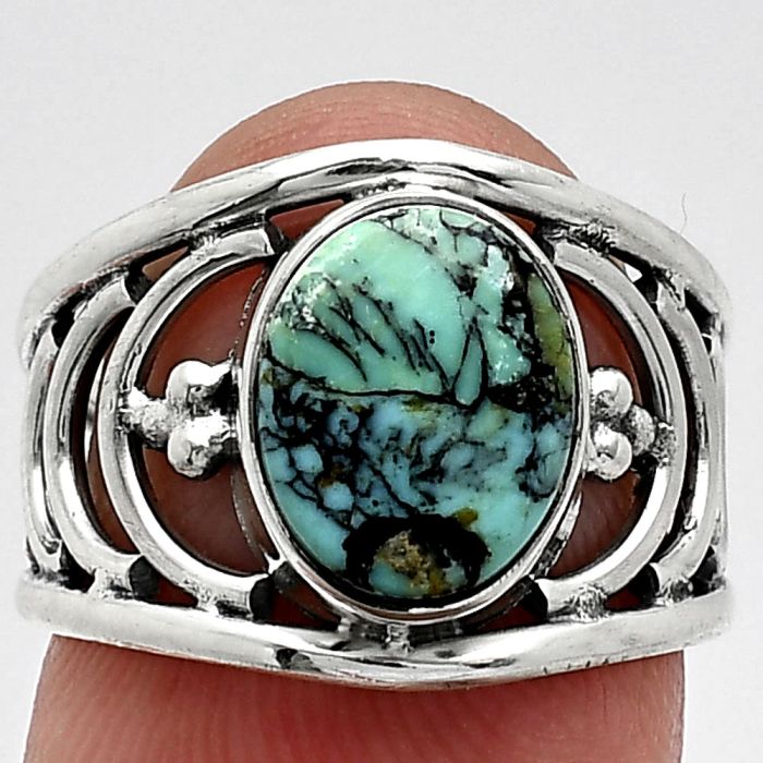 Lucky Charm Tibetan Turquoise Ring size-6 SDR243176 R-1379, 8x10 mm