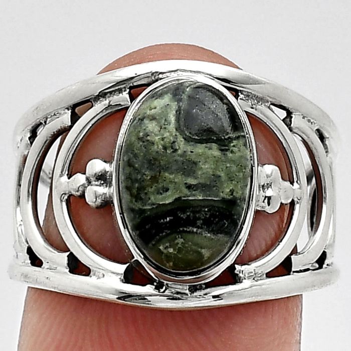 Star Galaxy Jasper Ring size-7.5 SDR243179 R-1379, 8x12 mm