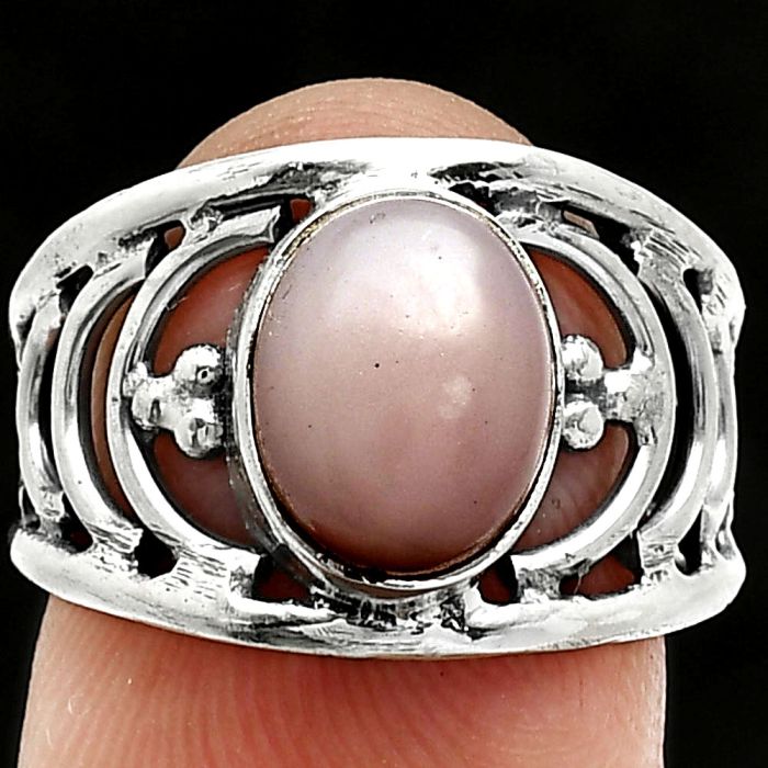 Pink Opal Ring size-7 SDR243189 R-1379, 8x10 mm