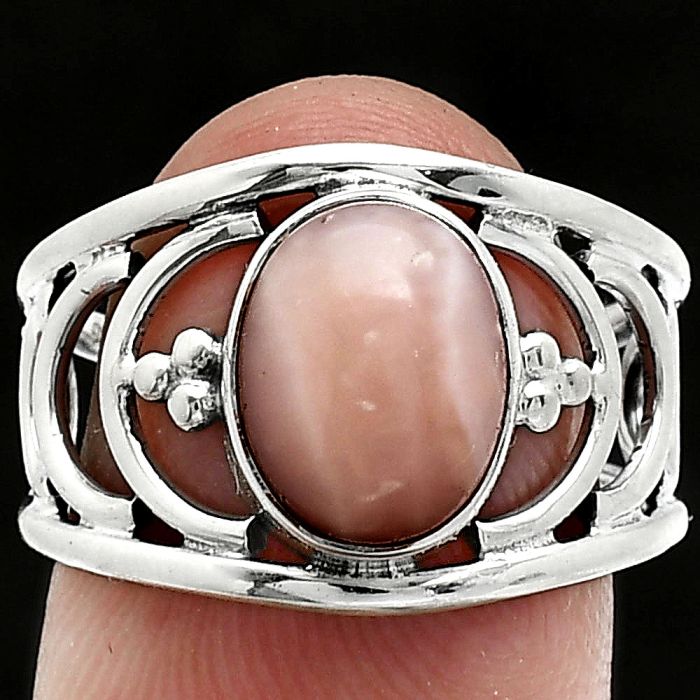 Pink Opal Ring size-7.5 SDR243193 R-1379, 8x10 mm