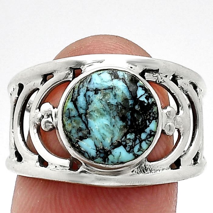 Lucky Charm Tibetan Turquoise Ring size-8.5 SDR243209 R-1379, 10x10 mm