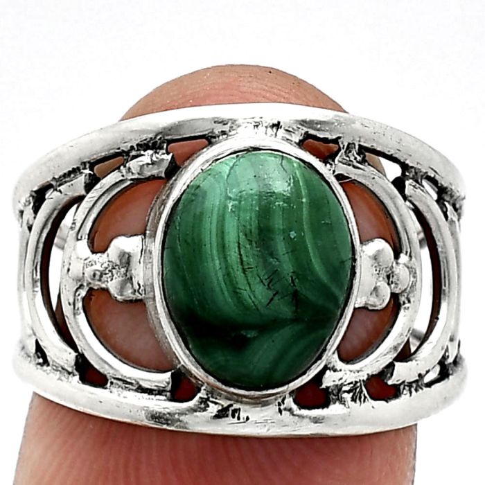 Malachite Eye Ring size-7 SDR243213 R-1379, 8x10 mm