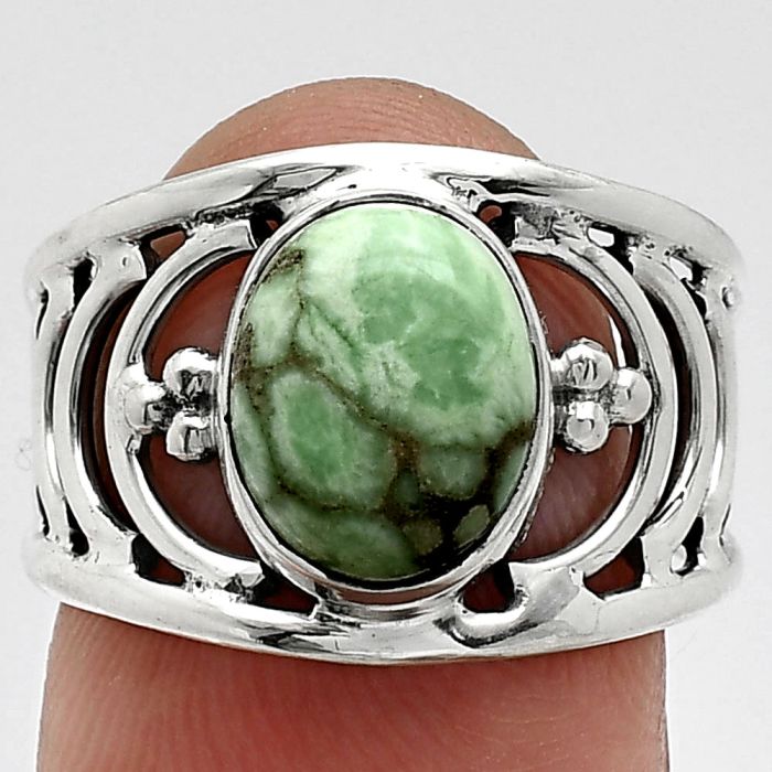 Australian Variscite Ring size-7 SDR243217 R-1379, 8x10 mm