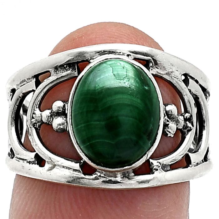 Malachite Eye Ring size-7 SDR243221 R-1379, 8x10 mm