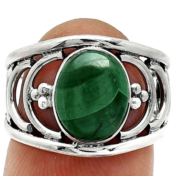 Malachite Eye Ring size-6 SDR243226 R-1379, 8x10 mm