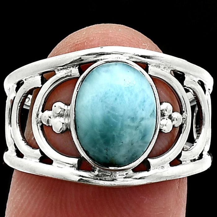 Larimar (Dominican Republic) Ring size-7.5 SDR243229 R-1379, 8x10 mm