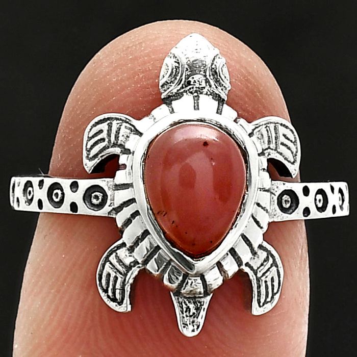 Tortoise - Guava Quartz Ring size-8 SDR243239 R-1076, 6x8 mm