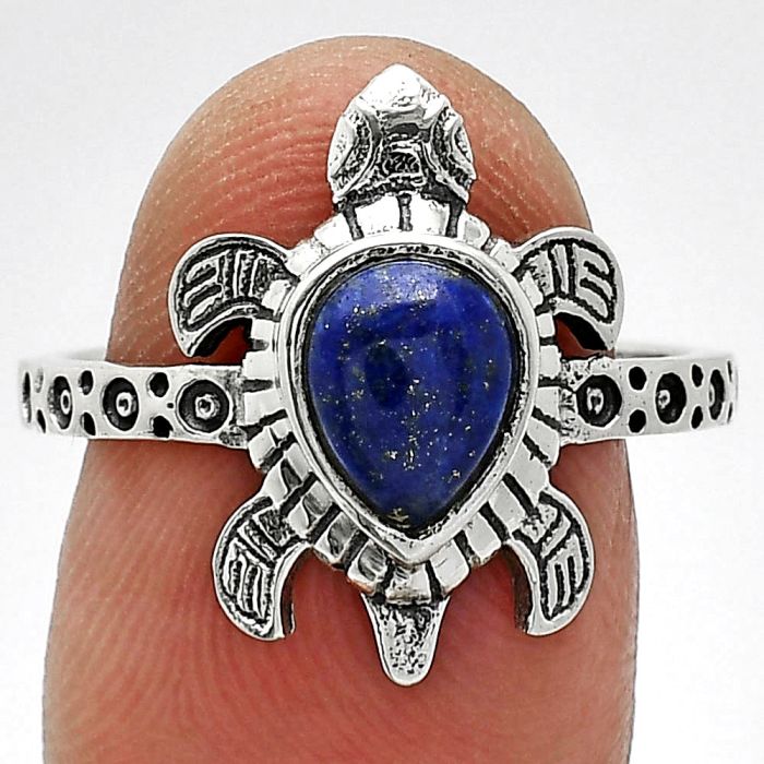 Tortoise - Lapis Lazuli Ring size-8.5 SDR243255 R-1076, 6x8 mm